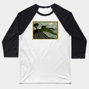 The hillside - Woodcut print styled illustration Baseball T-Shirt